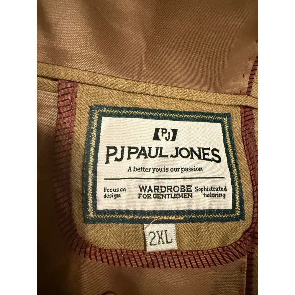 Men's PJ PAUL JONES Beige Sport Coat Blazer 2XL